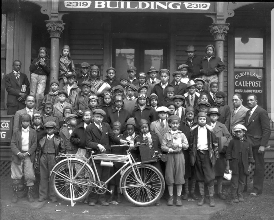 Newspaper Boys for the Cleveland Call & Post Pose Outside Its Headquarters, 1935