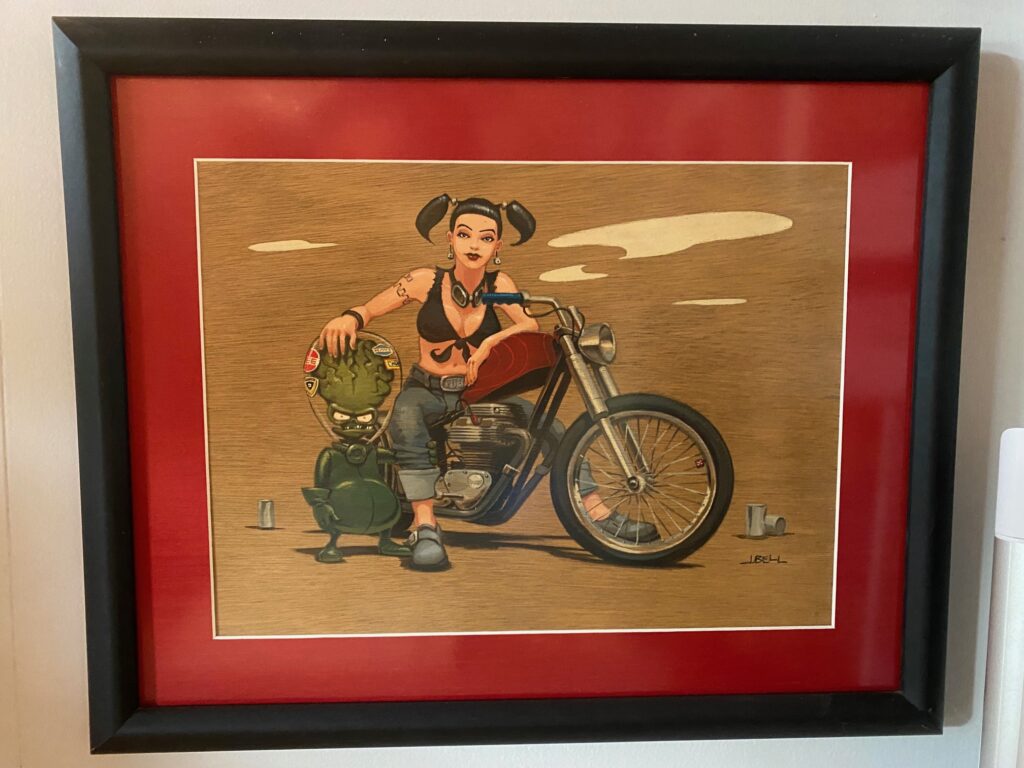 John Bell’s “Strange Love” Motorcycle Painting Draws Attention