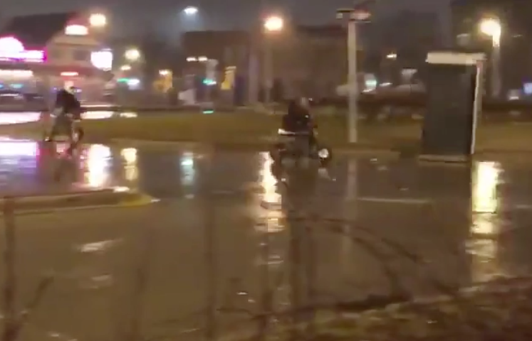 Mini Bikes And A Porta Potty Flash Mob