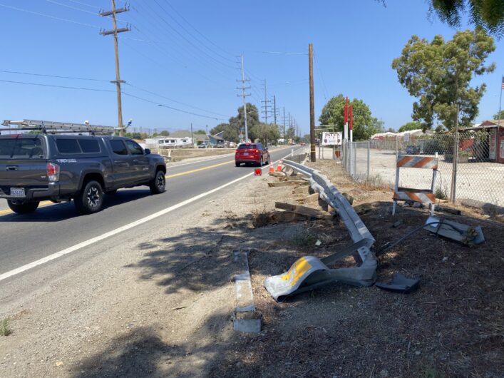 Somis Road Guardrail Takes Another Hit